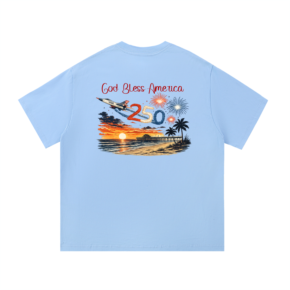 USA 250th Anniversary Heavyweight Tee - Light Blue